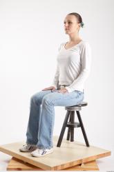 Whole Body Woman Artistic poses White Casual Slim